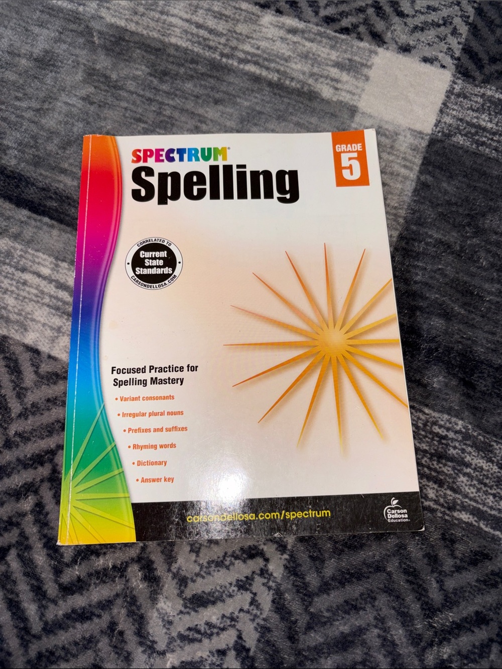 Spelling Grade 5 Workbook - White with Rainbow Accent